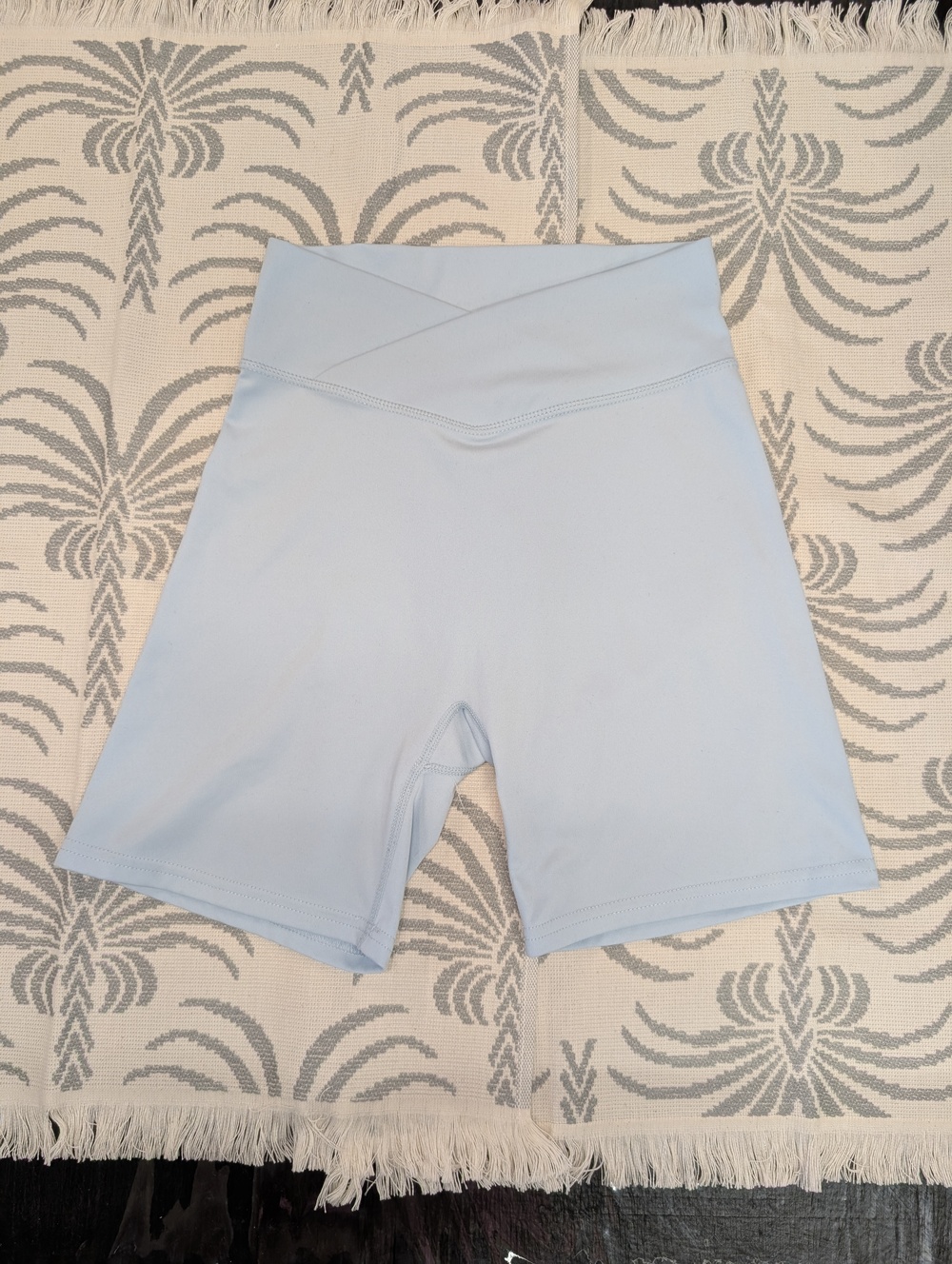 Four Three Seven Light Blue High Waist Biker Shorts - Small